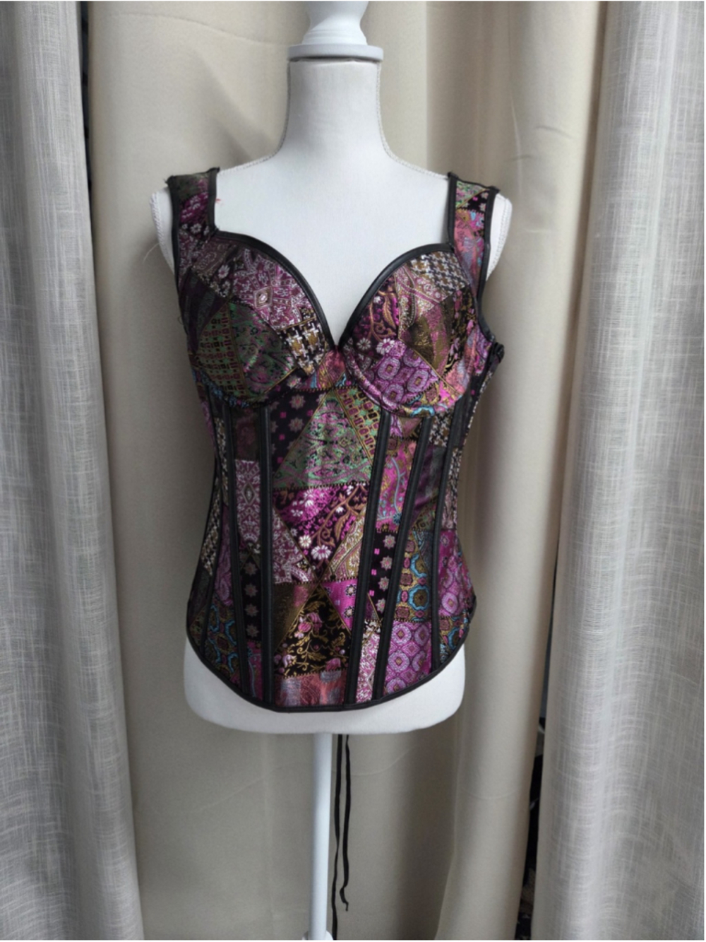 Kimring Women's Gothic Jacquard Corset Tank Bustiers Steampunk Lingerie Size 2XL